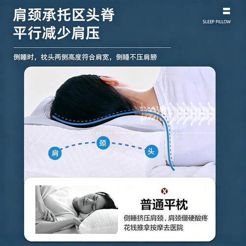 枕头护颈椎助睡眠蝴蝶云朵枕慢回弹夏季记忆棉枕芯蝶形枕单人专用