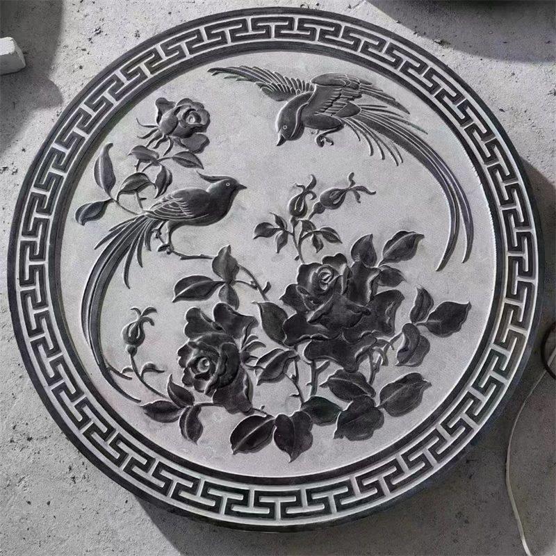 石雕浮雕地雕壁画青石雕花石板大理石石头庭院迎门墙福字仿古雕刻