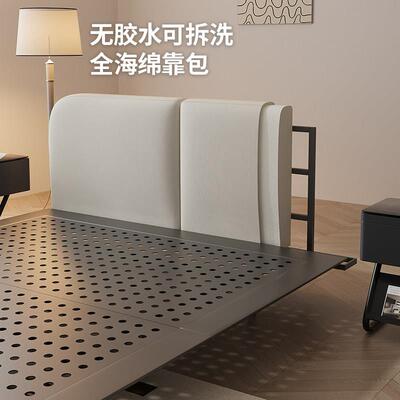 artcolor/羊羔绒布艺悬浮床小户型金属框架双人床主卧婚床诧寂风