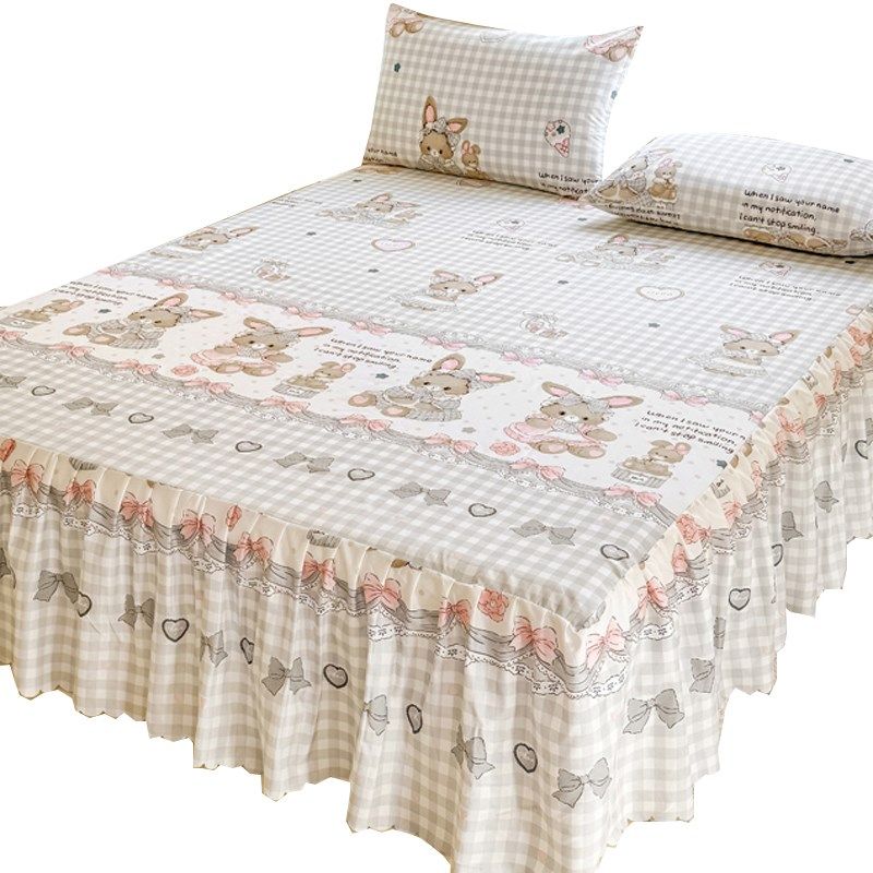 水洗棉床罩床裙单件非全棉纯棉床垫保护罩花边床单带裙边2025新款,床上用品,床裙,淘宝优惠券,粉丝福利购,淘宝优惠卷