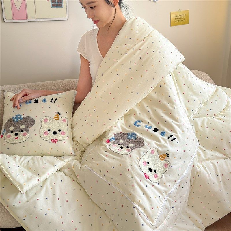 双层纱抱枕被子两用办公室午睡毯子二合一汽车载折叠靠枕头空调被,居家布艺,抱枕被,淘宝优惠券,粉丝福利购,淘宝优惠卷