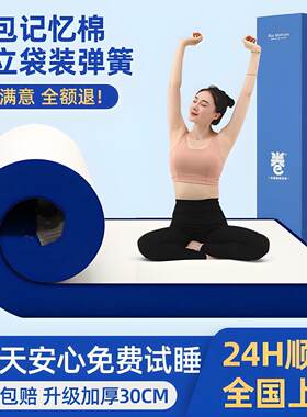 爆款热卖外贸大师款盒子卷包压缩床垫非温感独立弹簧乳胶床垫拉车