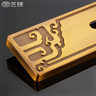 三环中式门锁三件套装静音通用型室内卧室实木门新品执手锁具祥云