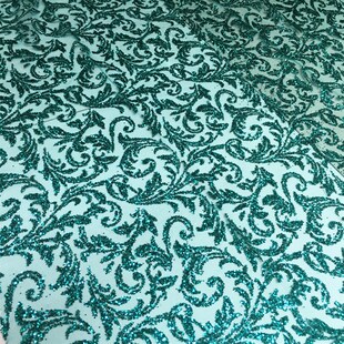 欧式金银灰粉白色高端透明花纹烫金亮片布料礼服表演服会场布蕾丝