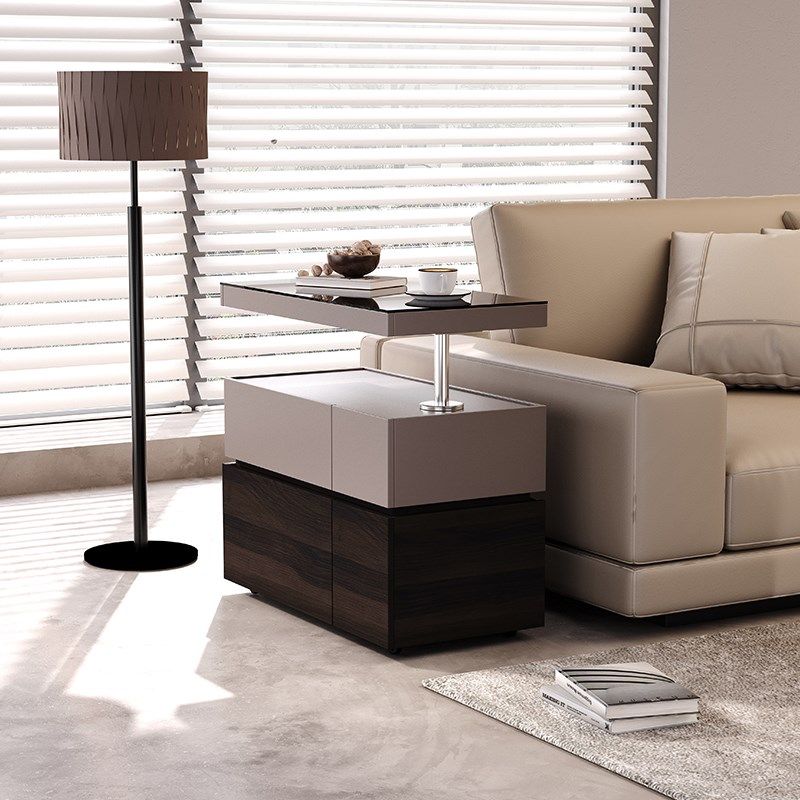 简约现代沙发边柜客厅家用侧边角几多功能升降边几带轮轻奢高级感