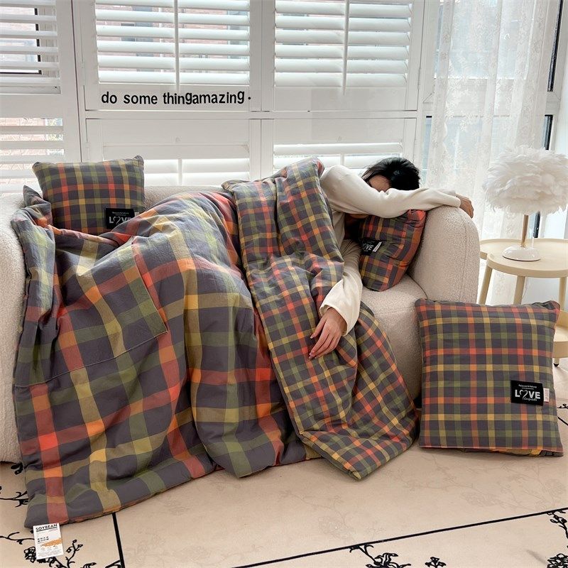 全棉抱枕两用被子车用午睡枕头被毯子二合一车载汽车靠枕折叠毯子,居家布艺,抱枕被,淘宝优惠券,粉丝福利购,淘宝优惠卷