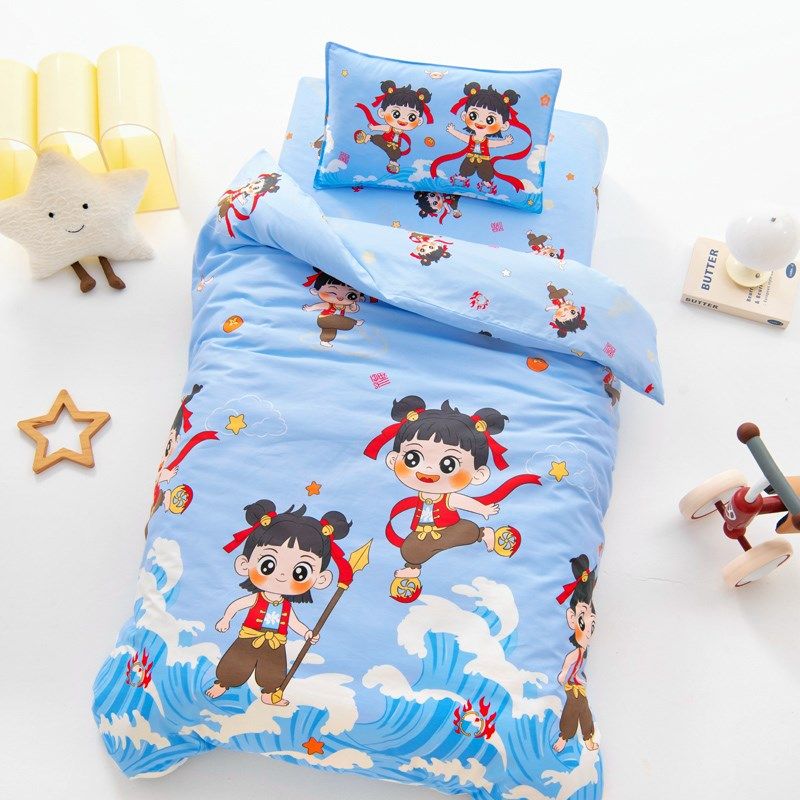 哪咤纯棉幼儿园被子三件套儿童午睡被褥芯六件套全棉宝宝入园床品,婴童用品,婴童床品套件,淘宝优惠券,粉丝福利购,淘宝优惠卷