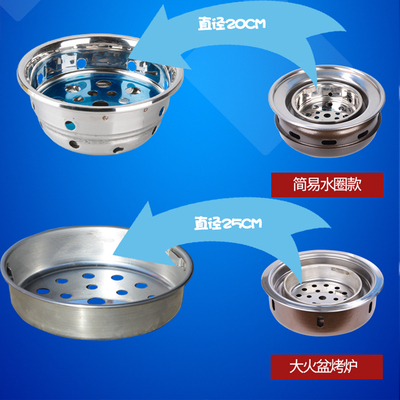 商用烧烤炭盆用具烤肉炉取暖上排烟碳烤炉老式炭火接炭盆炭盒