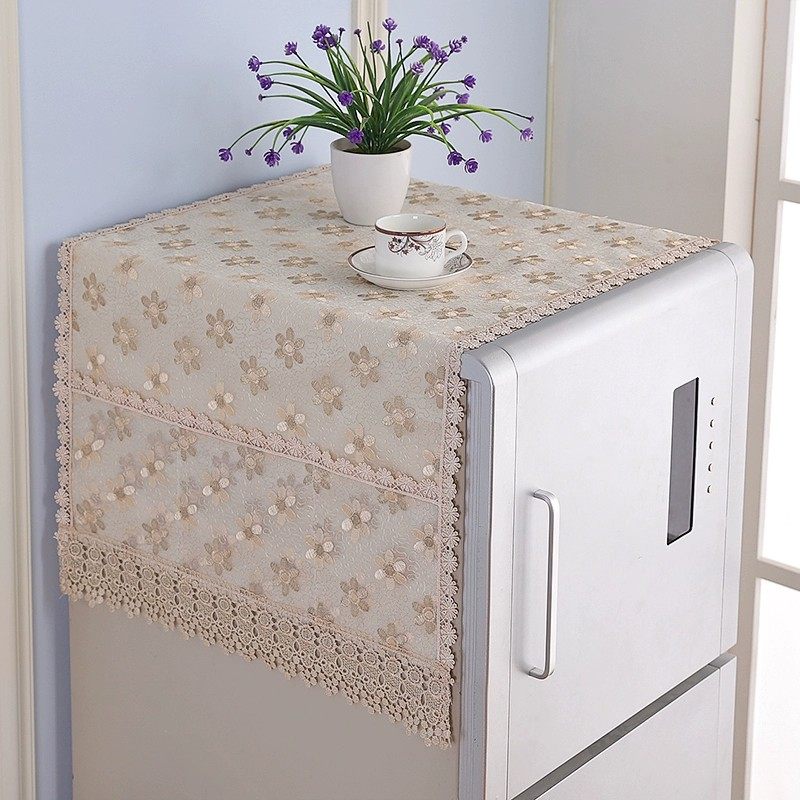 蕾丝冰箱防尘罩盖巾盖布单开双门洗衣机收纳袋装饰刺绣多用盖巾,居家布艺,万能盖巾,淘宝优惠券,粉丝福利购,淘宝优惠卷