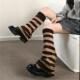 脚脖堆堆套粗腿堆堆袜套冬天堆堆袜外穿堆堆袜小个子圣诞长款 条纹