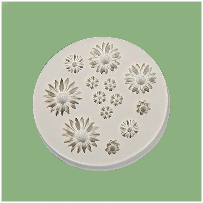 小雏菊太阳花翻糖蛋糕装饰水晶滴胶香薰石膏模具家庭烘焙用具