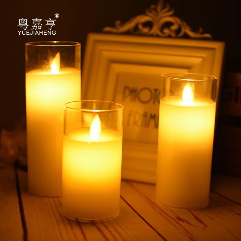 小号玻璃杯摇摆晃动LED电子蜡蜡烛/蜡片