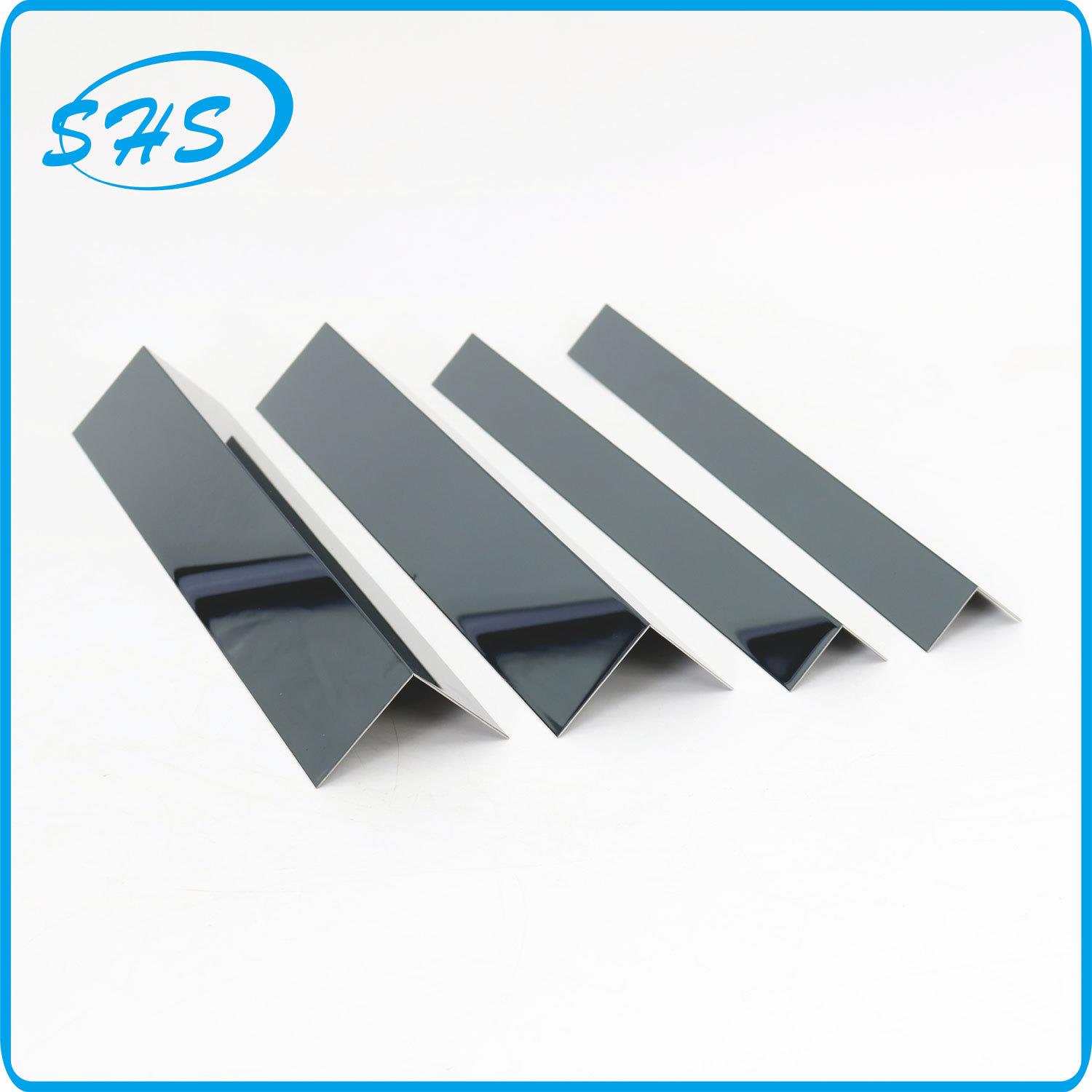 SUS304不锈钢角钢护角条镜面黑钛表面30X30X.0