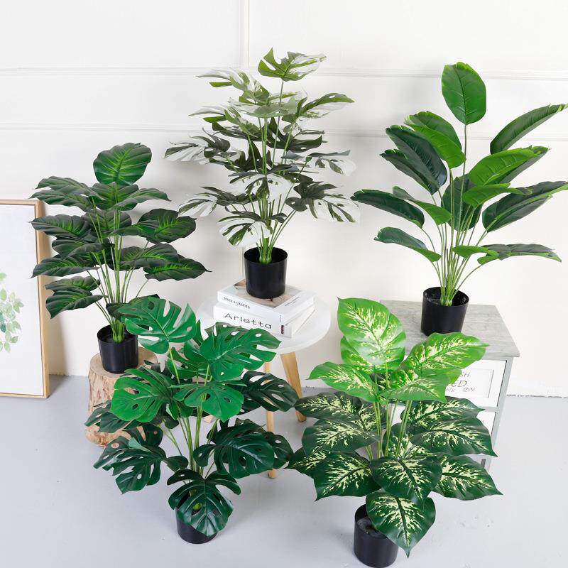 仿真植物龟背竹 万年青室内旅人蕉巴西摆件 仿真龟背竹小盆栽
