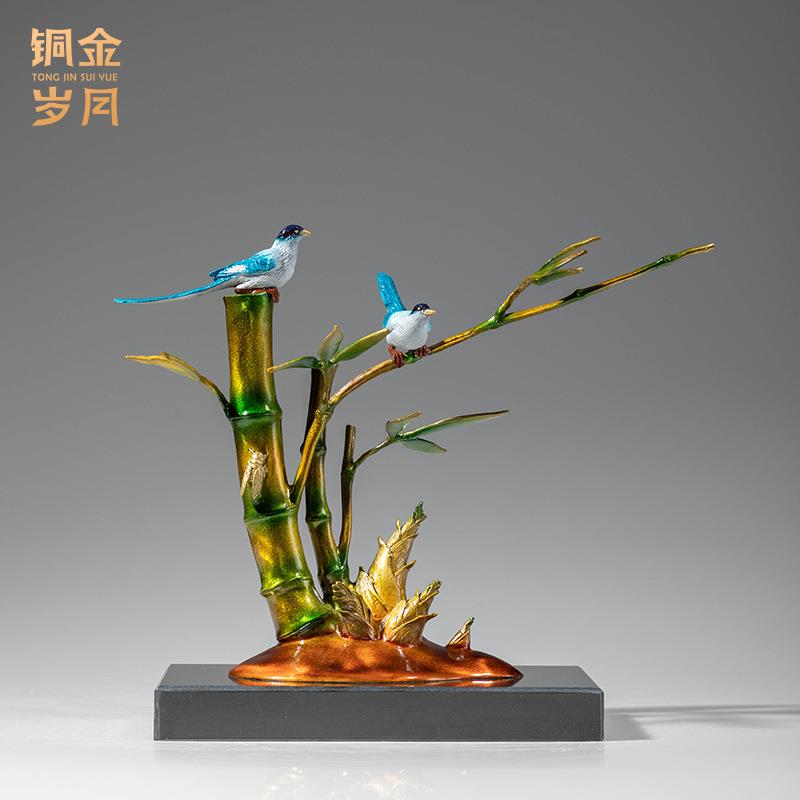 铜金岁月节节高升竹子黄铜摆件升职庆祝富贵竹新居入伙乔迁彩铜器