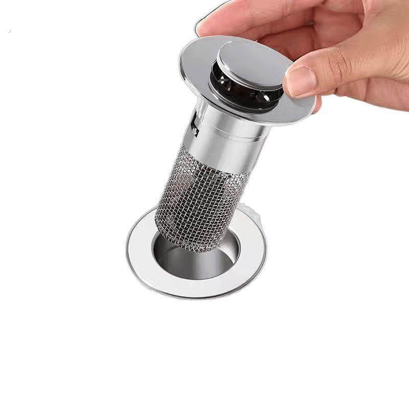 洗手盆漏水塞过滤弹跳芯脸盆水池下水器防臭网面盆通用按压式密封