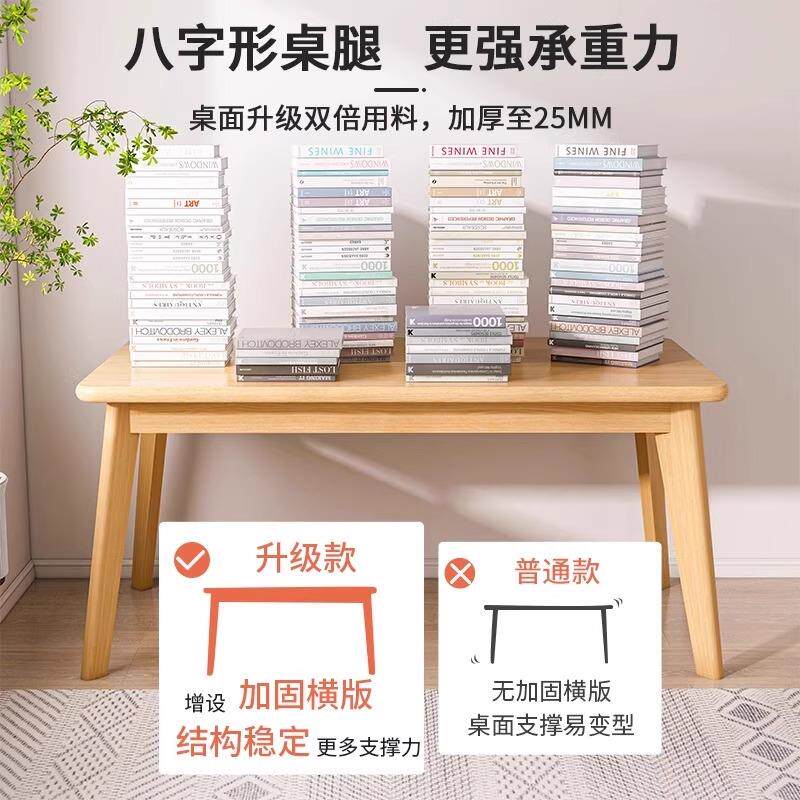 电脑桌台式家用书桌卧室出租屋桌子办公桌学生宿舍用实木腿工作台