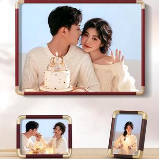 仿铜角实木相框空框加打印照片定制高级感任意尺寸冲洗相册画挂墙