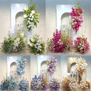 婚庆高端地排花千代兰仿真花排求婚场地布置假花婚礼舞台装饰花艺