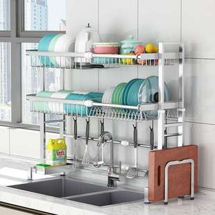 304不锈钢厨房置物架水槽碗架沥水架单水池上碗筷盘子碗碟收纳架