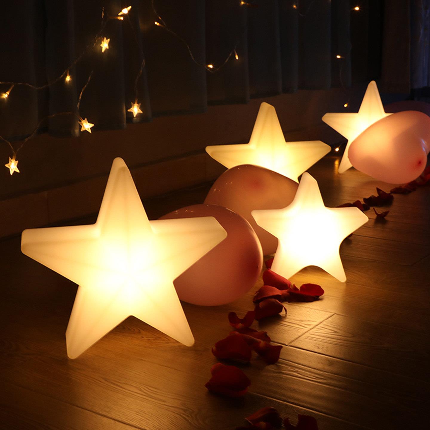 遥控usb充电小夜灯床头led星星灯卧室睡眠婴儿哺乳护眼氛围落地灯