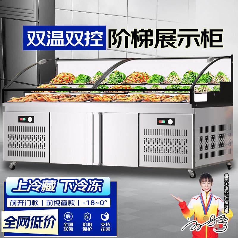 阶梯展示冰柜熟食冷藏柜商用烧烤凉菜保鲜柜串串点菜柜海鲜冷冻柜