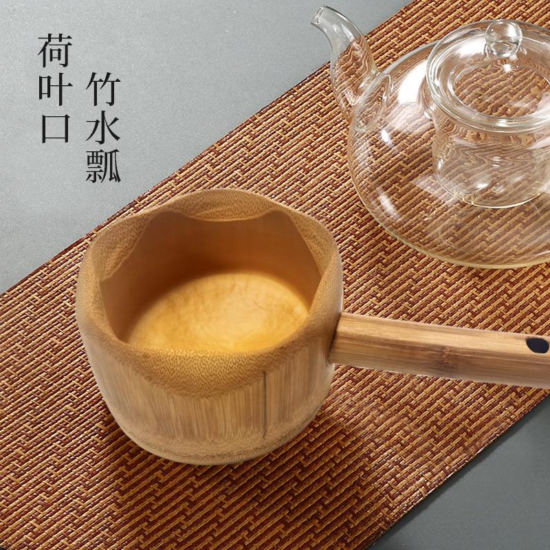 竹制中式水瓢水勺舀实木竹茶勺茶则茶铲厨房米瓢面瓢盆饭勺饭