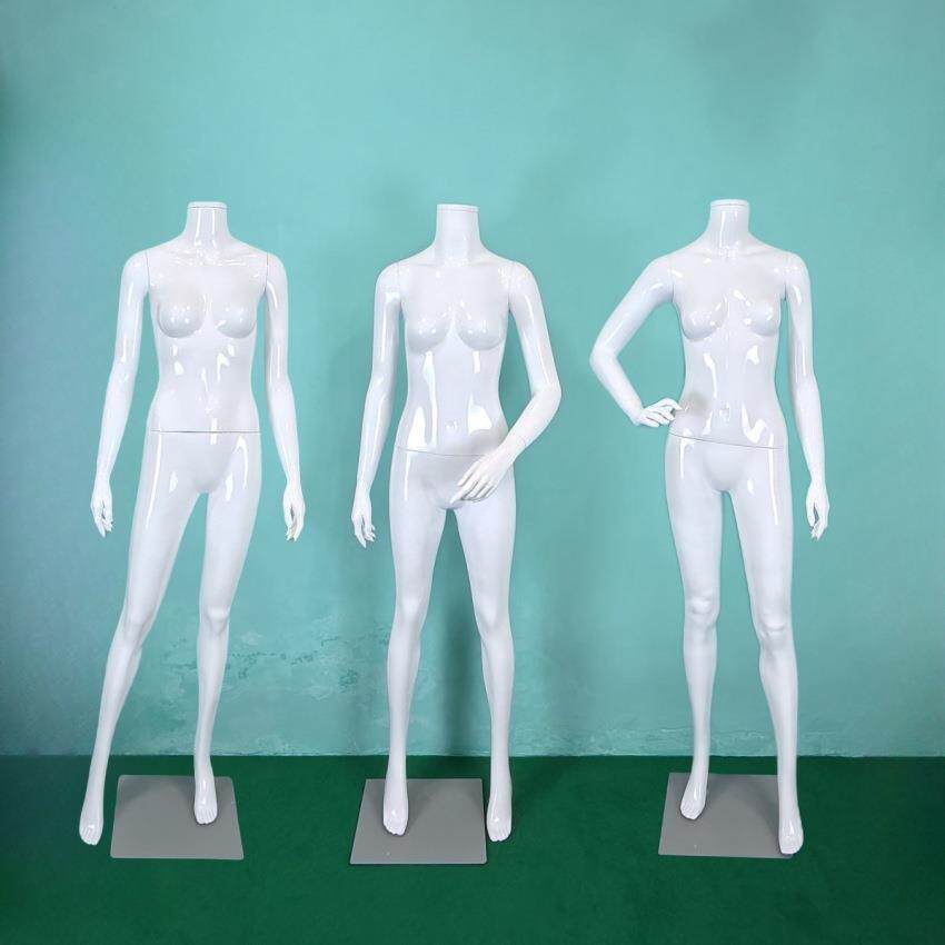女服装展示模特道具全身无头亮白塑料站模橱窗婚纱女模特 假人体