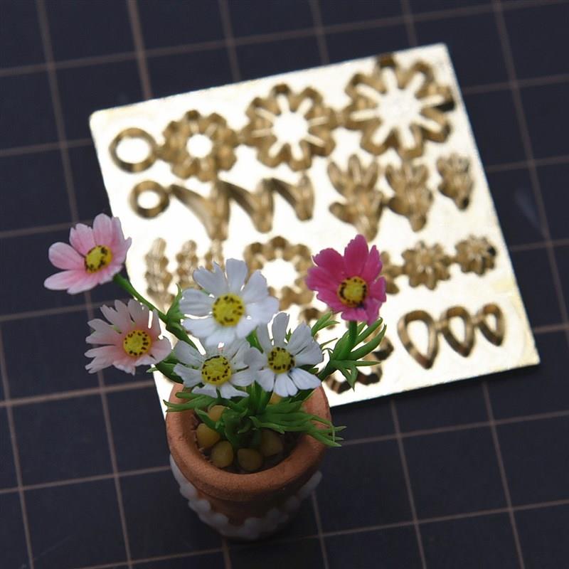 微缩超轻树脂粘土花娃屋切模具 diy精雕金属切模格桑花压切模具