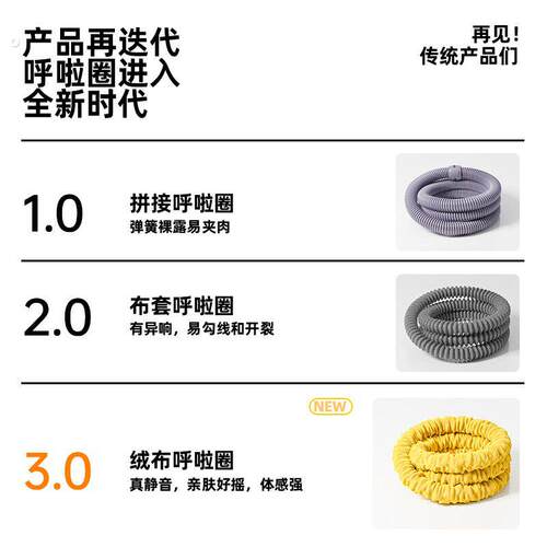 抢!【加重四斤】十三代新体感绒布软弹簧呼啦圈柔软亲肤舒适不夹