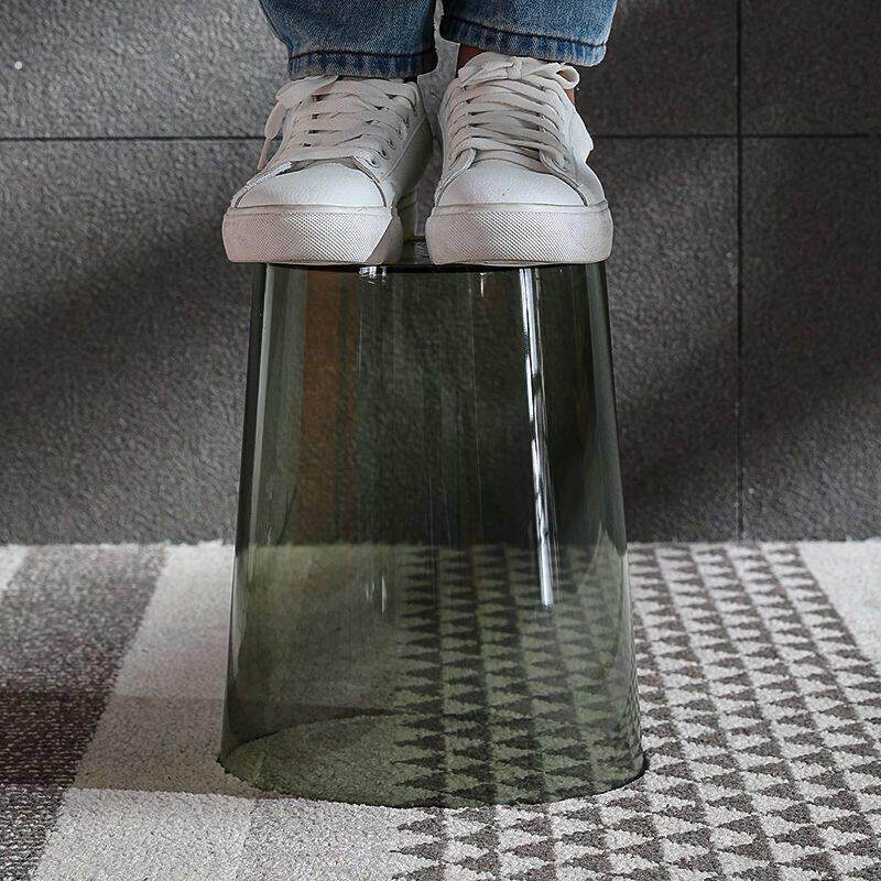 家用透明垃圾桶2023新款客厅轻奢风厨房专用无盖卫生间小号桌面篓