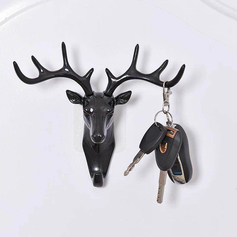 鹿角粘钩美式家居装饰挂钩置物架壁挂创意墙面个性鹿头墙壁钥匙架