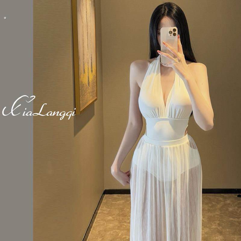 泳衣女款2025新款连身高级感绝美性感纯欲长裙显瘦海边沙滩度假风