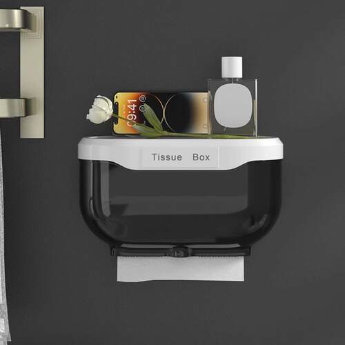 卫生间纸巾盒厕所厕纸盒免打孔防水壁挂式抽纸盒洗手间卷纸置物架 - 封面