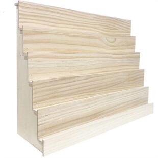 新品直播间专用木质阶梯架子商品展示架贺卡手机壳指甲油唐卡摆放