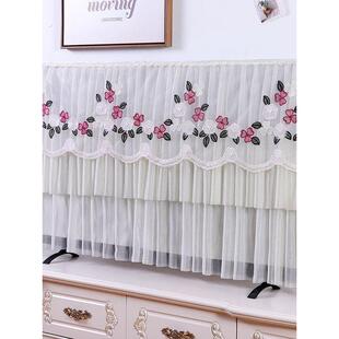 电视机防尘罩50寸55英寸65液晶电视机罩盖布开机不取蕾丝盖巾2023