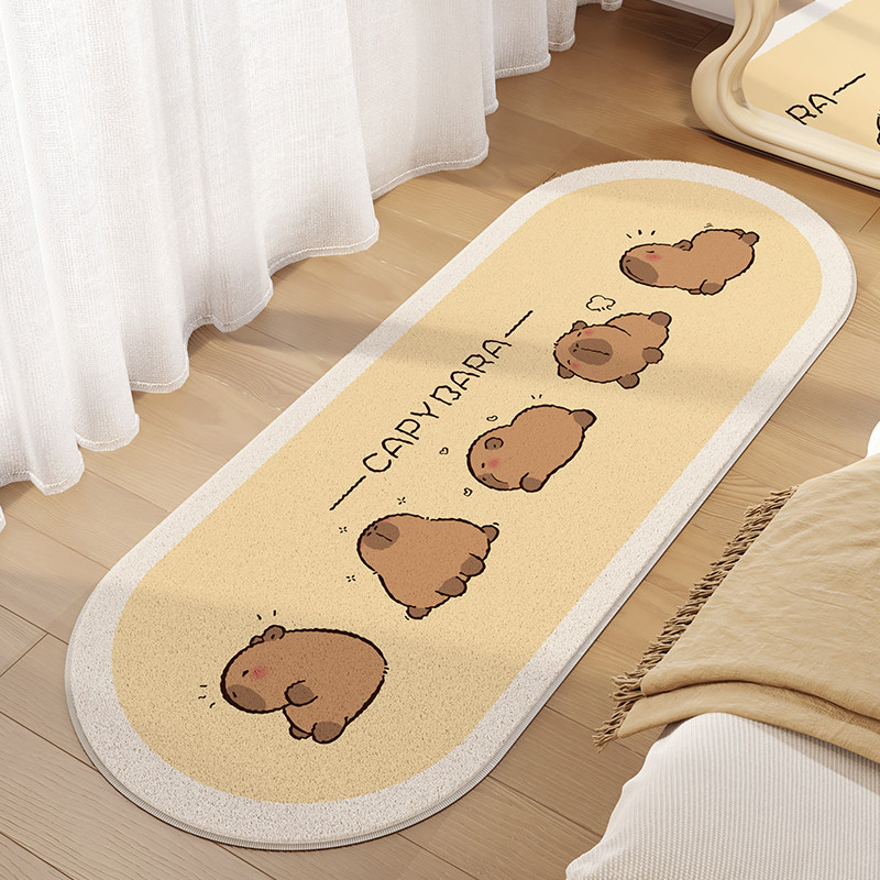 卡皮巴拉儿童房床边毯男孩卧室卡通仿羊绒地垫主卧床下椭圆形地毯,居家布艺,床边毯,淘宝优惠券,粉丝福利购,淘宝优惠卷