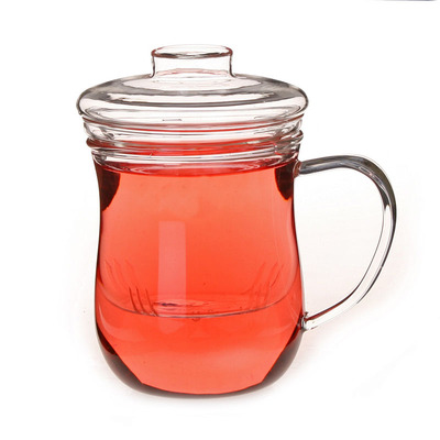 玻璃茶杯 泡茶杯 耐高温玻璃杯办公花茶杯三件杯窈窕杯【美体杯】