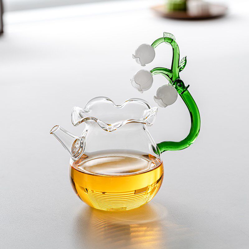 创意铃兰花公道杯茶具分茶器茶海加厚玻璃大号耐热公平杯透明防烫