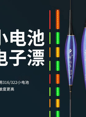 轻量电子夜光漂日夜两用鲫鱼浮漂316电池小碎目野钓鱼漂322电子漂