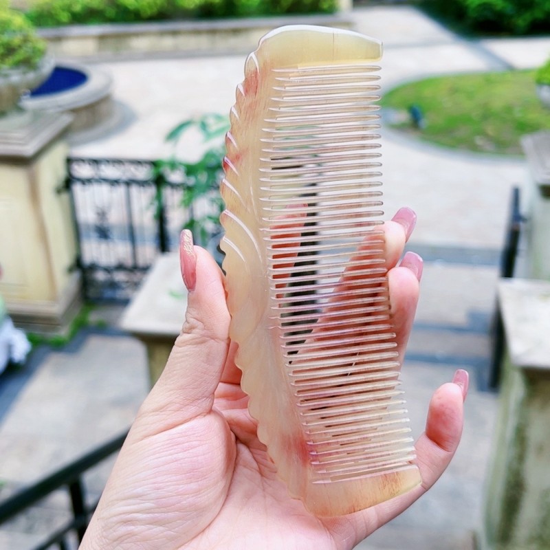 羊角贵妃梳长齿梳宽齿密齿梳按摩护理头皮