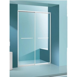 全包框一字淋浴房玻璃隔断卫生间浴室不锈钢极窄双移门双推拉定制