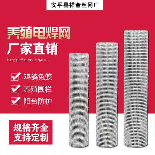 铁丝网围栏热镀锌电焊网养殖网阳台钢丝防护栏网防鼠网鸡鸽兔笼网