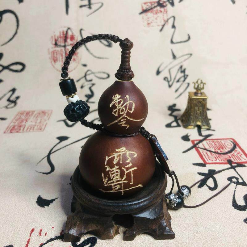 养剑葫芦手工雕刻定制紫薇讳桃木剑天然葫芦开口手把件挂件文玩