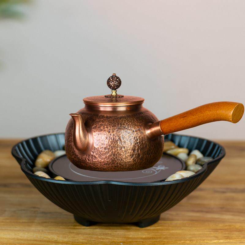 围炉煮茶铜壶烧水壶紫铜手工泡茶壶煮茶器煮茶炉茶黑晶炉茶具套组