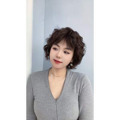 6801递针款假发女全头套短卷发真人发丝自然蓬松全头套式假发套