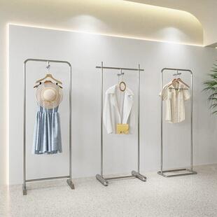 服装店正挂立式挂版货架样衣展示架不锈钢衣架落地式货架橱窗道具