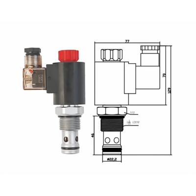 【源头工厂】液压螺纹插装二位二通电磁阀-常闭型HSV2-12-2NCP