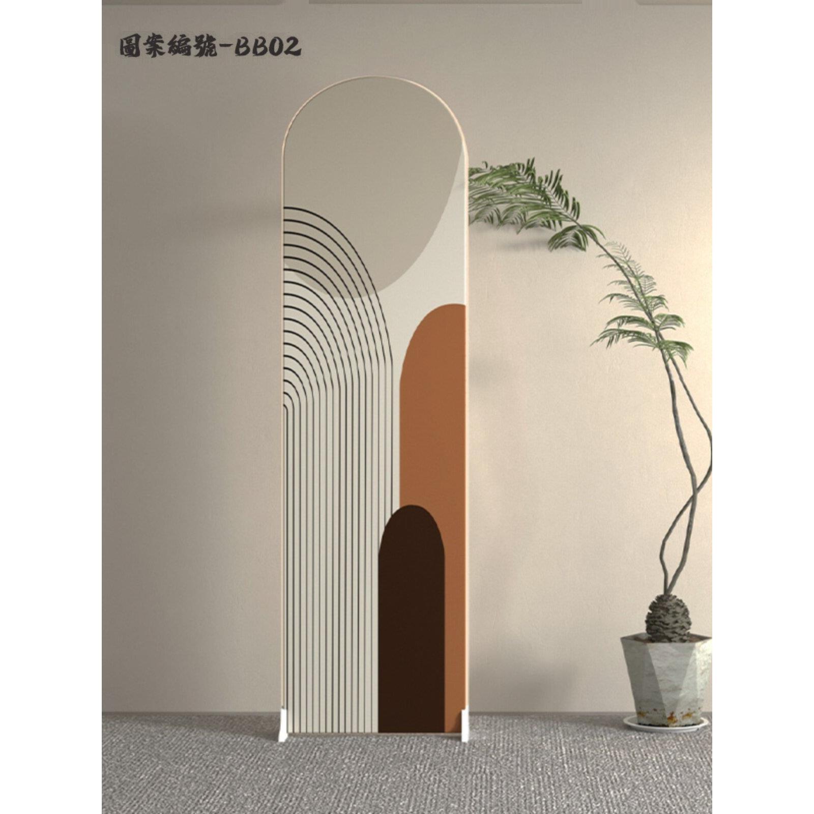 屏风隔断客厅玄关折叠移动圆弧形隔断墙美容院卧室入户正对门侘寂