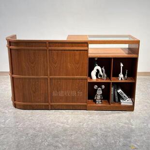 中古风转角烤漆前台服装店收银台公司接待台展示柜吧台桌可定制